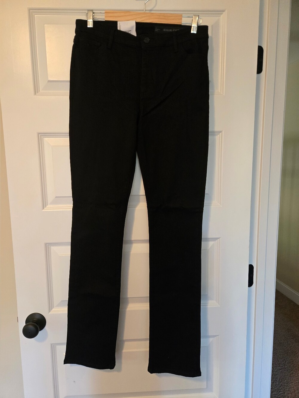 NWT Armani Exchange A|X Womens Mid-Rise Slim Skinny Black Denim Jeans 31R